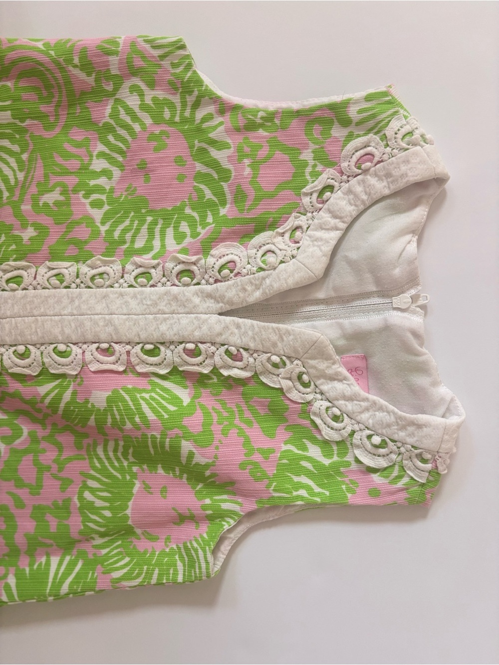 Vintage Lilly Pulitzer Girls Size 5 Pink Green Shift Dress Y2K Preppy - Picture 2 of 4